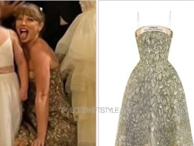 Taylor Swift Is the Best Dressed Wedding Guest in a Glittery Silver Gown