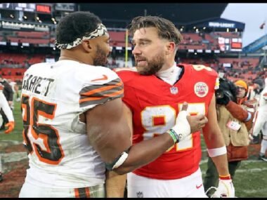 Postgame Moment Between Travis Kelce and Myles Garrett Turning Heads