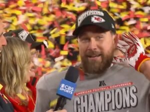 Travis Kelce Had the Most Awkward Postgame Interview After Chiefs’ AFC Title Win