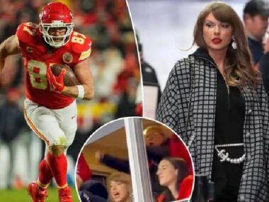 Taylor Swift has two-word reaction to Travis Kelce play during Chiefs’ playoff win in new video