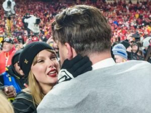 Taylor Swift Supports Travis Kelce as He Arrives for Super Bowl 2025