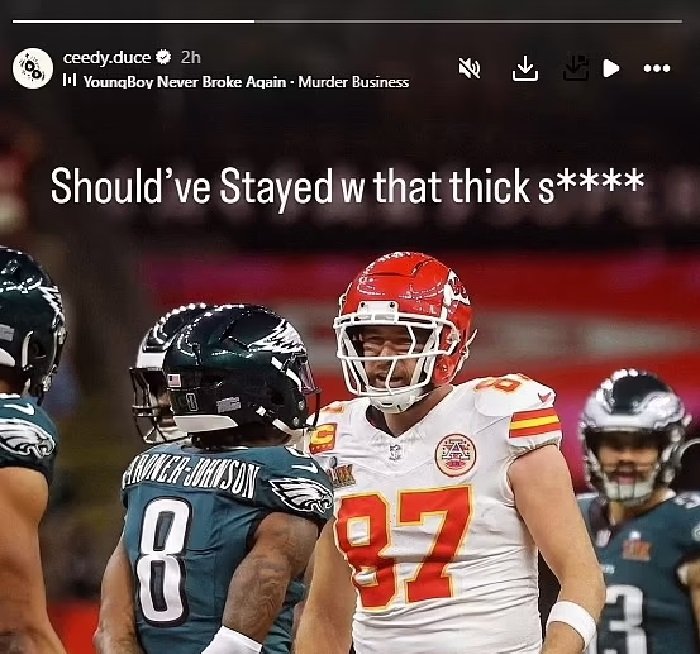 Eagles star's shock message to team before Swift and Kelce feud